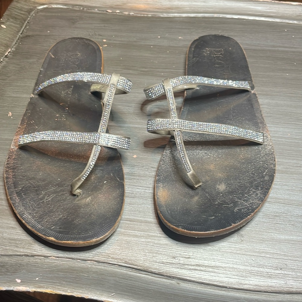Pedro Garcia saworski crystal sandals size 39 gunmetal